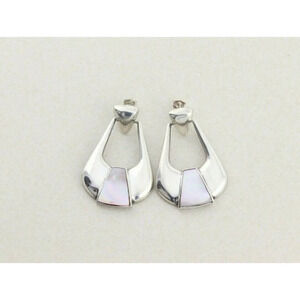 Sterling Silver Mother of Pearl Dangle Drop Earrings